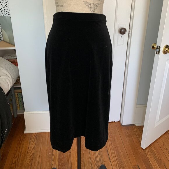 Vintage Black Velvet Skirt - Picture 1 of 4